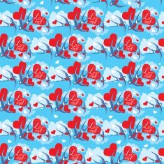 Seamless pattern with swallows and hearts Valentine`s Day Wedding design N2