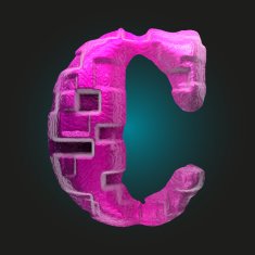 vector pink plastic figure c