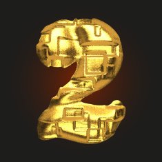 vector golden letter 2 N2