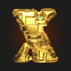 vector golden letter x N4