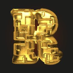 vector golden letter r