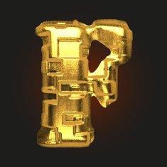 vector golden letter f N4