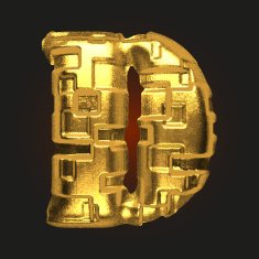 vector golden letter d N4