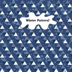 pattern of triangles and snowflakes on a blue background N2
