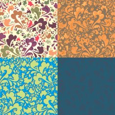 seamless pattern of colored curls excellent floral background N2