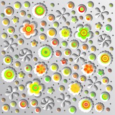 3d geometric background with flowers and shadows paper look graphic