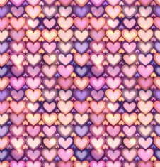 Light pink hearts shining seamless pattern