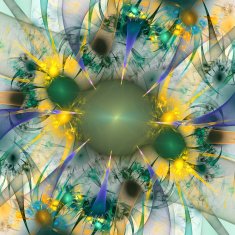 Beautiful fractal pattern in green and yellow