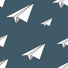 Paper planes seamless vector pattern
