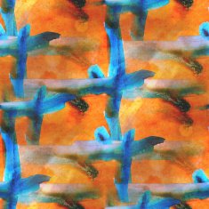 art avant-garde background hand blue yellow paint seamless wall