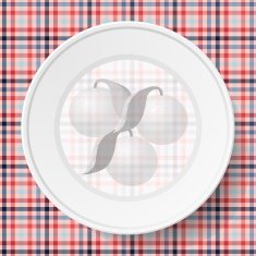 Image dishes on a napkin