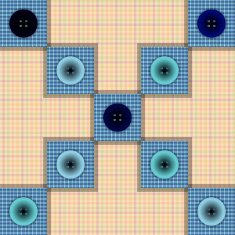 set of fabric with buttons on a contrasting background