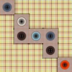set of fabric with buttons on a contrasting background N3