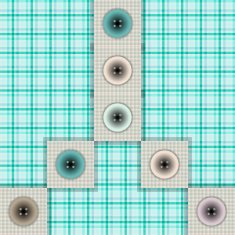set of fabric with buttons on a contrasting background N6