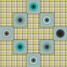 set of fabric with buttons on a contrasting background N9