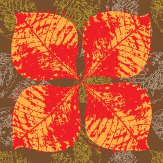 Autumn leaves with mandala and brown background