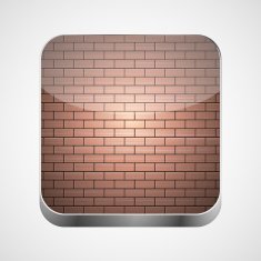 Vector app brick icon on gray background Eps10