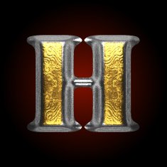 vector silver and golden figure h