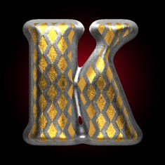 vector silver and golden figure k N2