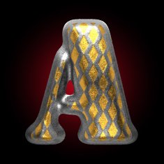 vector silver and golden figure a