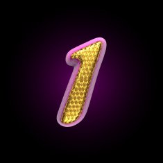 vector golden and pink letter 1