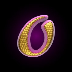 vector golden and pink letter o