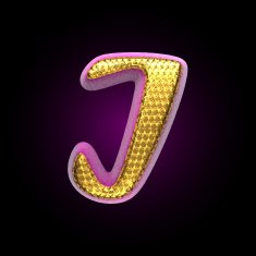 vector golden and pink letter i