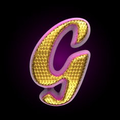 vector golden and pink letter g