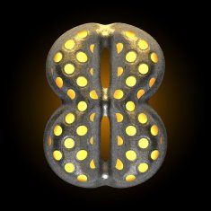 vector metal with glow dots figure 8