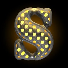 vector metal with glow dots figure s