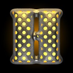 vector metal with glow dots figure h