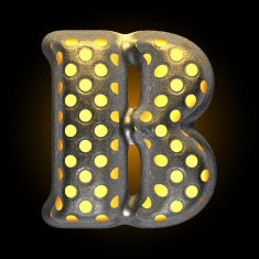 vector metal with glow dots figure b