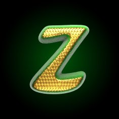 vector golden and green letter z N2