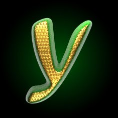 vector golden and green letter y