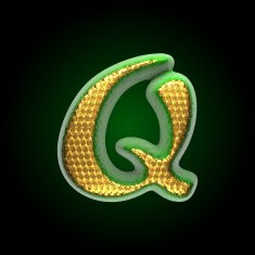 vector golden and green letter q N2