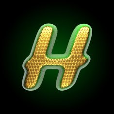 vector golden and green letter h