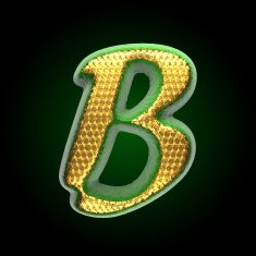vector golden and green letter b