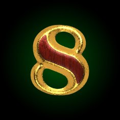 vector golden figure with red wood 8