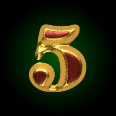 vector golden figure with red wood 5