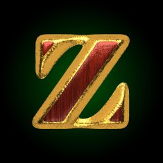 vector golden figure with red wood z