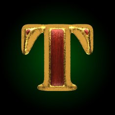 vector golden figure with red wood t