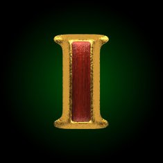 vector golden figure with red wood i