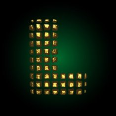 vector golden letter l N5