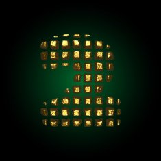 vector golden letter 2 N3