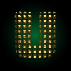vector golden letter u N4