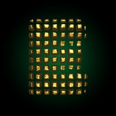 vector golden letter e N4
