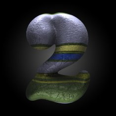 vector colored clay letter 2