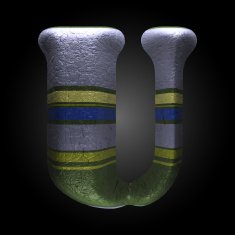 vector colored clay letter u