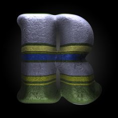 vector colored clay letter r