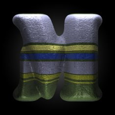 vector colored clay letter m
